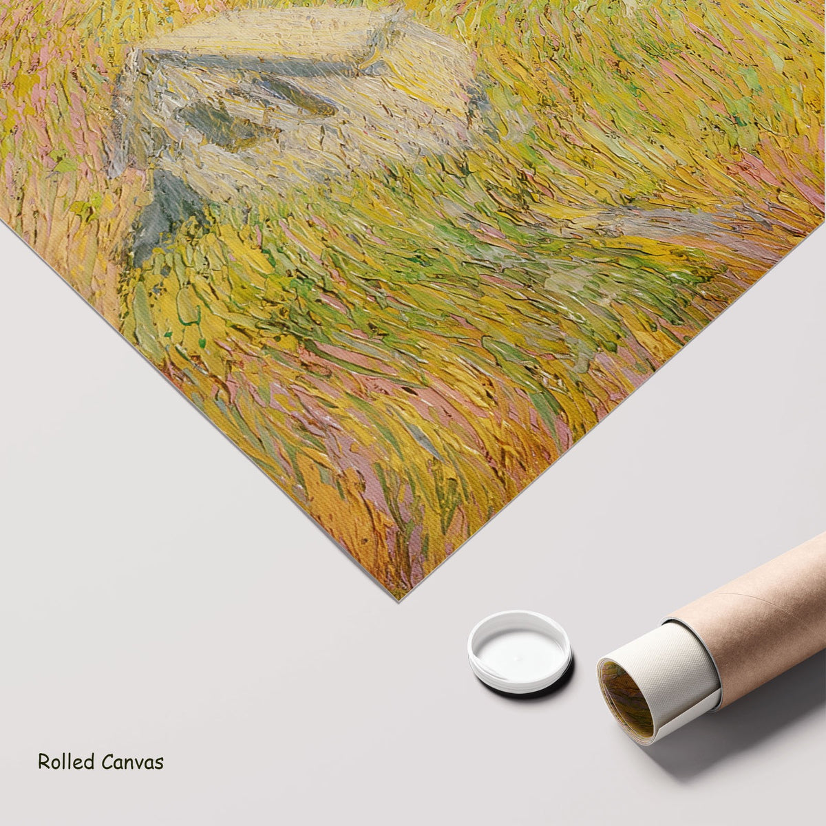 Larch by Ivan Grohar as a large rolled yellow and pink Impressionist canvas print
