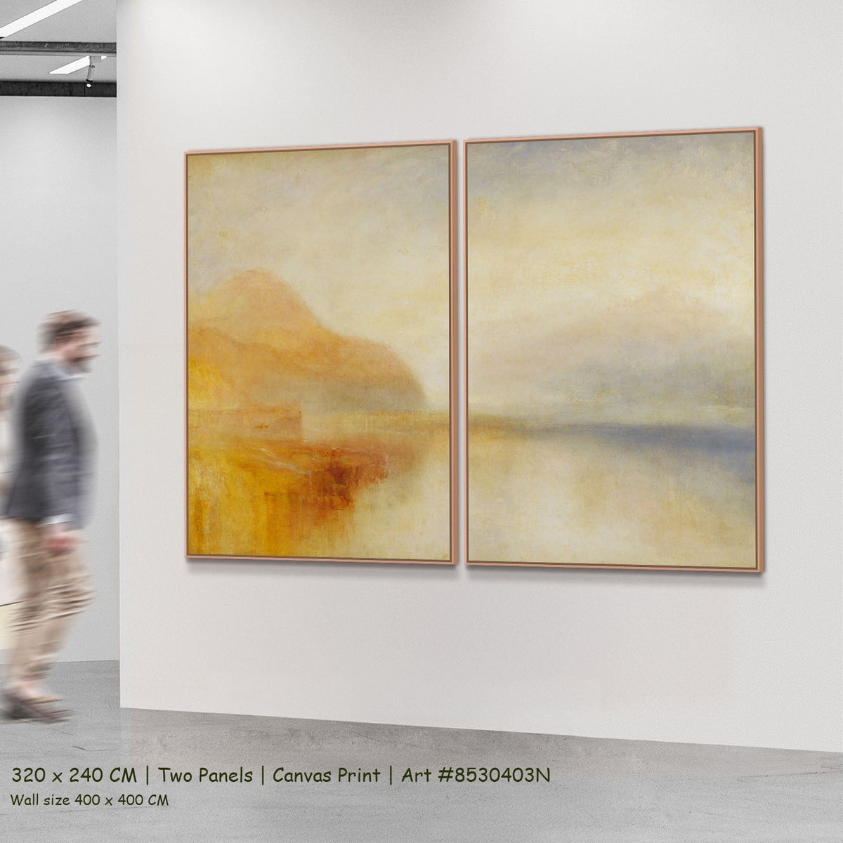 J.M.W. Turner — Inverary Pier, Loch Fyne: Morning Coastal two-panel canvas wall art set, 300 × 220 cm