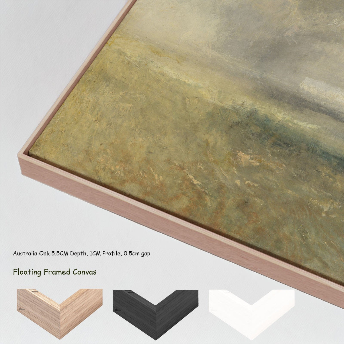 J.M.W. Turner — Margate, from the Sea canvas wall art with floating frame options