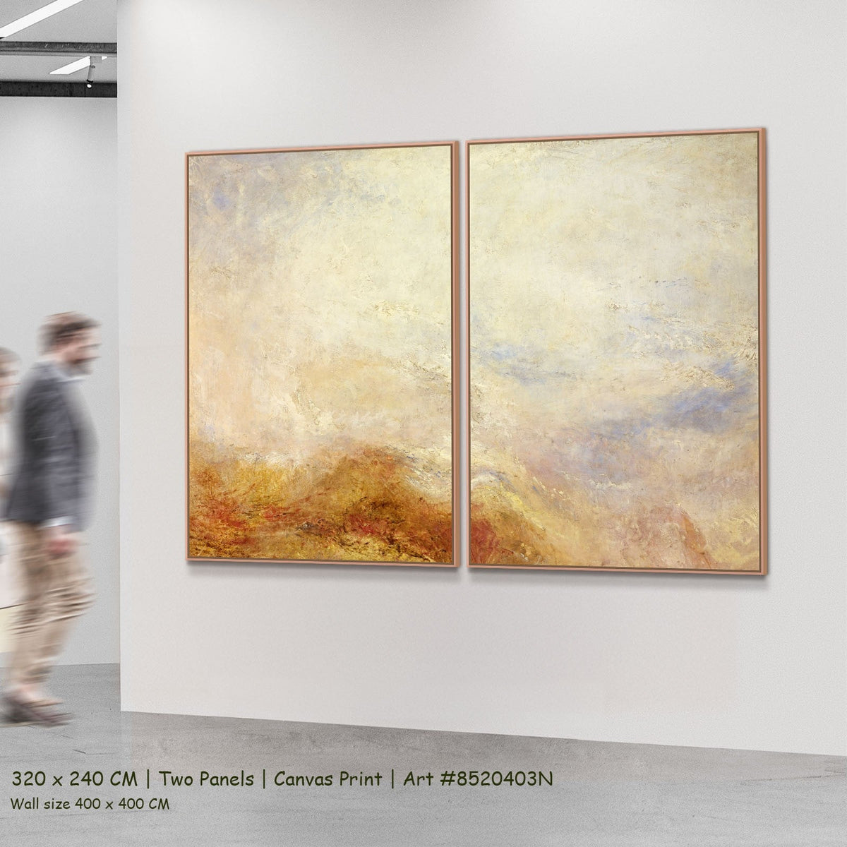 J.M.W. Turner — A Mountain Scene, Val d'Aosta Landscape two-panel canvas wall art set, 300 × 220 cm
