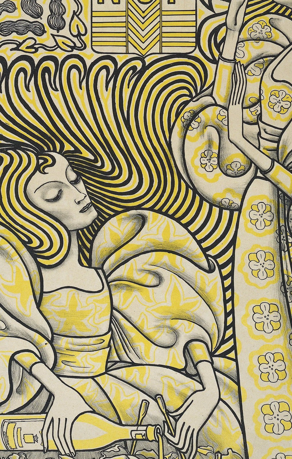 Jan Toorop — Delftsche Slaolie (Delft Salad Oil Poster) canvas — close-up detail of the framed canvas print