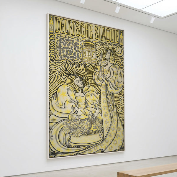 Jan Toorop | Tall Yellow Black Art Nouveau Canvas Wall Art | Delftsche Slaolie