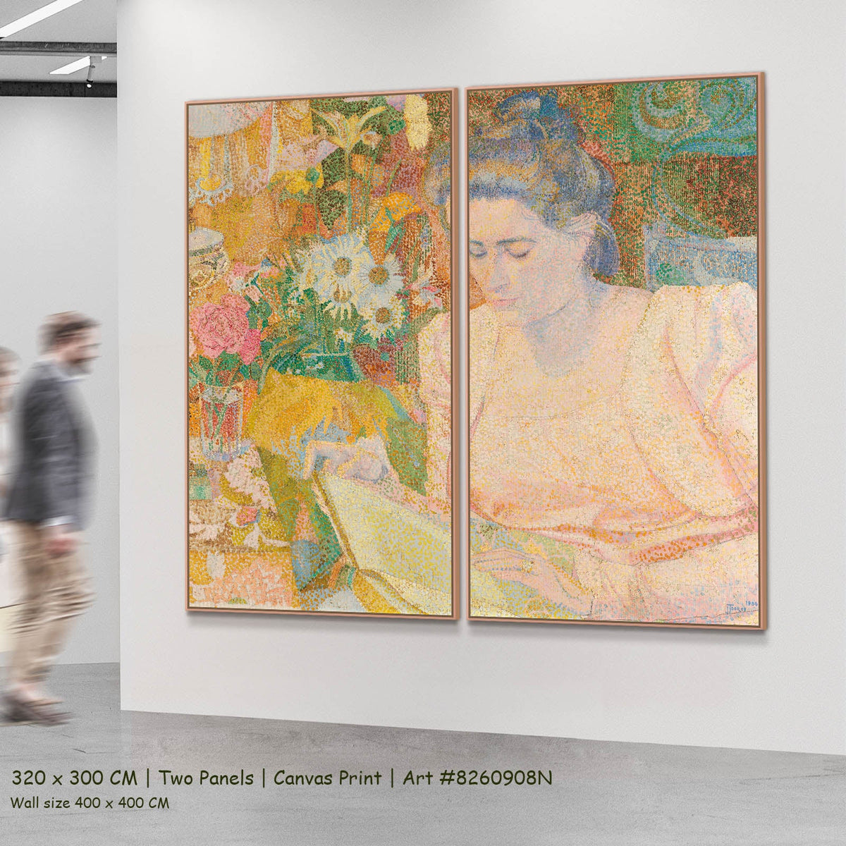Jan Toorop — Portrait of Marie Jeanette de Lange Portrait two-panel canvas wall art set, 320 × 300 cm