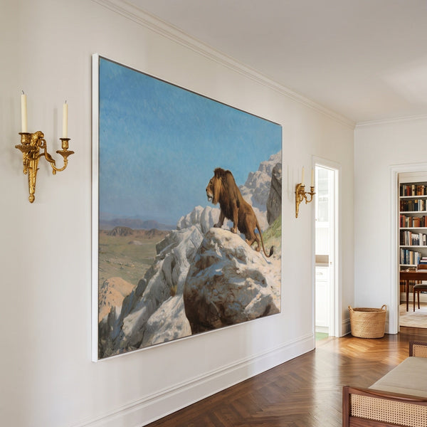 Jean-Leon Gerome | Giant Wildlife Canvas Print | Lion on the Watch