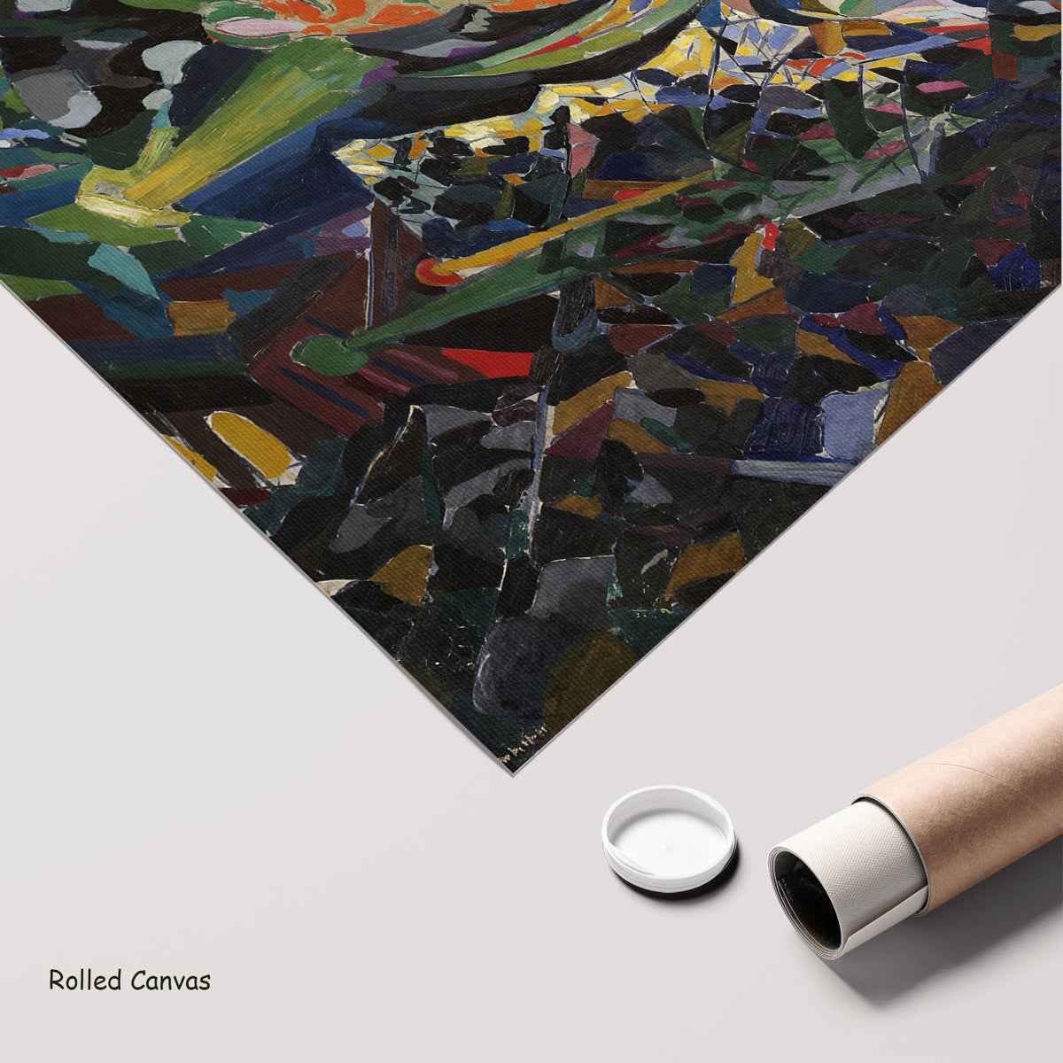 Battle of Lights, Coney Island, Mardi by Joseph Stella as a large rolled blue and green Futurist canvas print