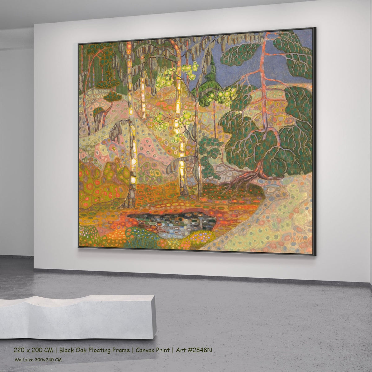 Konrad Mägi, Norwegian Landscape — 220x200 black oak floating frame 3