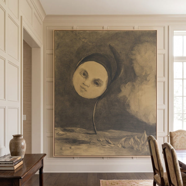 Odilon Redon | Big Gold Symbolist Canvas Wall Art | Strange Flower
