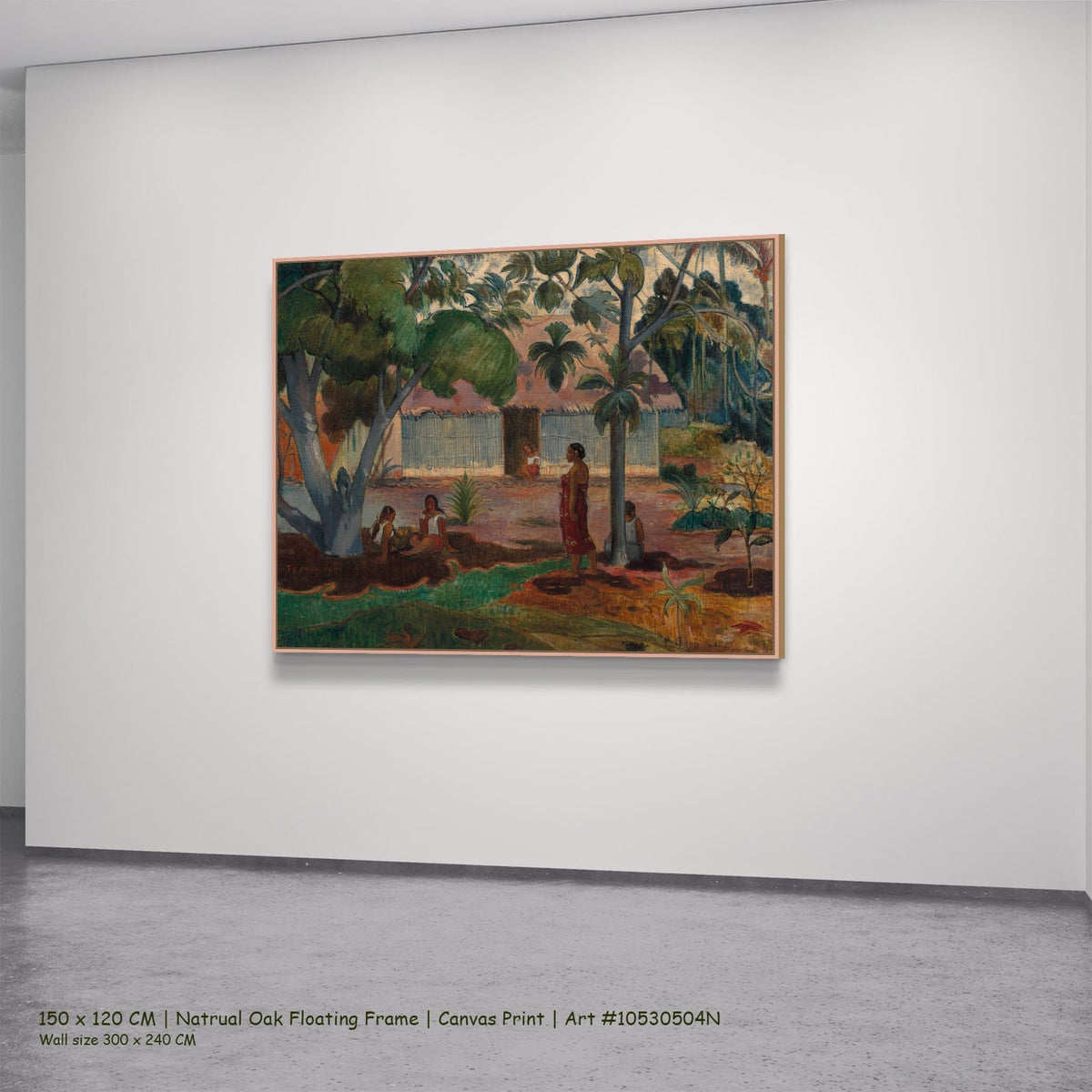 The Large Tree by Paul Gauguin in a natural oak floating frame, large green and pink Symbolist canvas