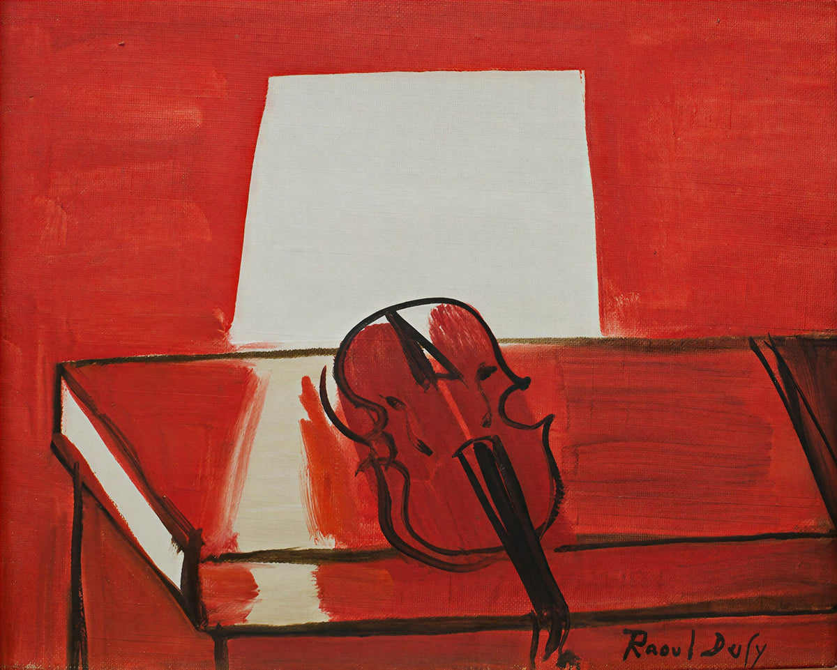 Large red and white Fauvist canvas print of Le Violon rouge by Raoul Dufy