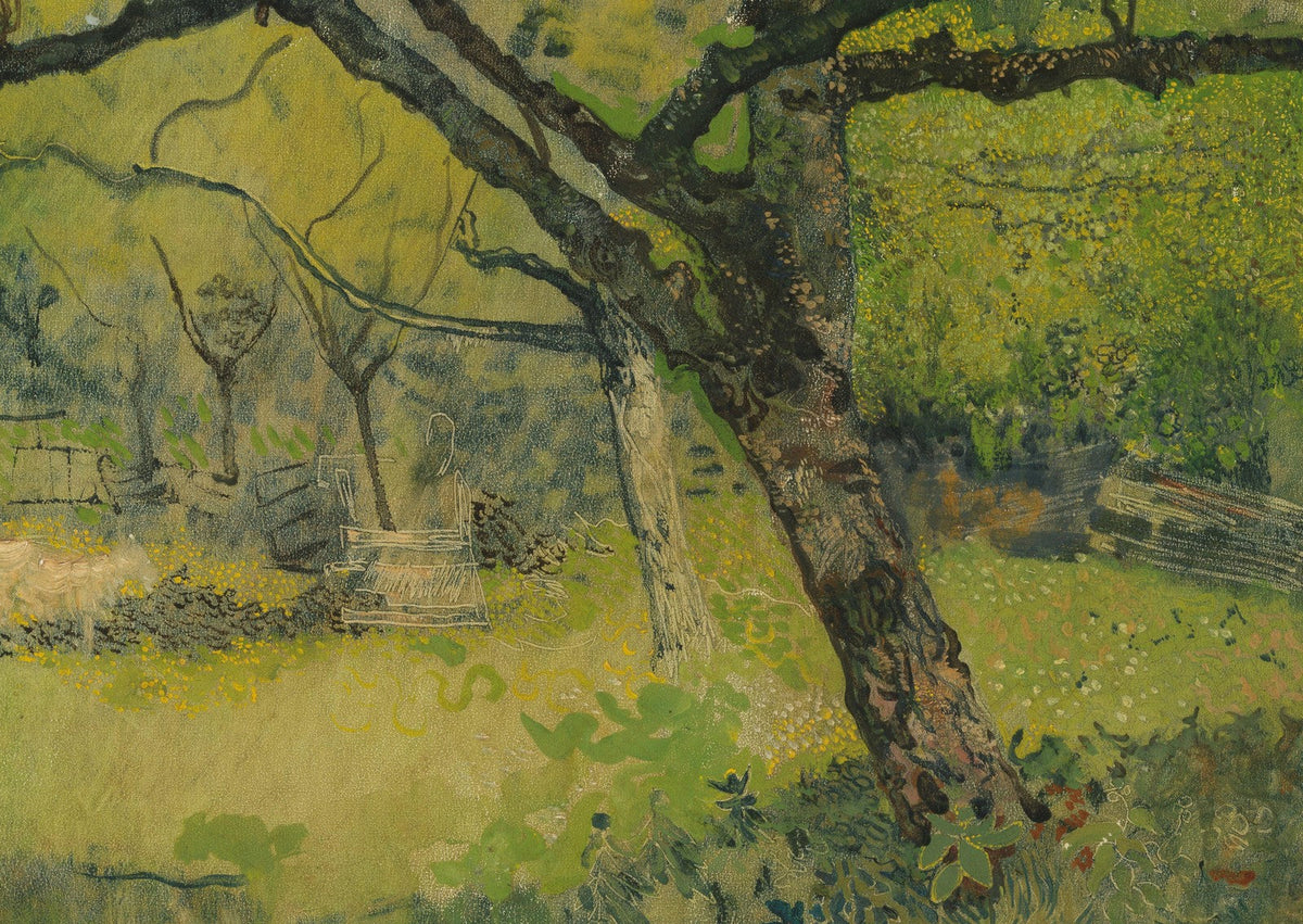 Richard Nicolaus Roland Holst — Orchard at Eemnes canvas — close-up detail of the framed canvas print
