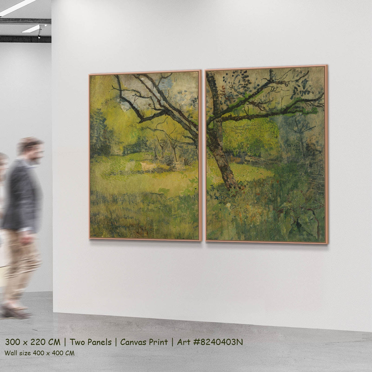 Richard Nicolaus Roland Holst — Orchard at Eemnes Landscape two-panel canvas wall art set, 300 × 220 cm