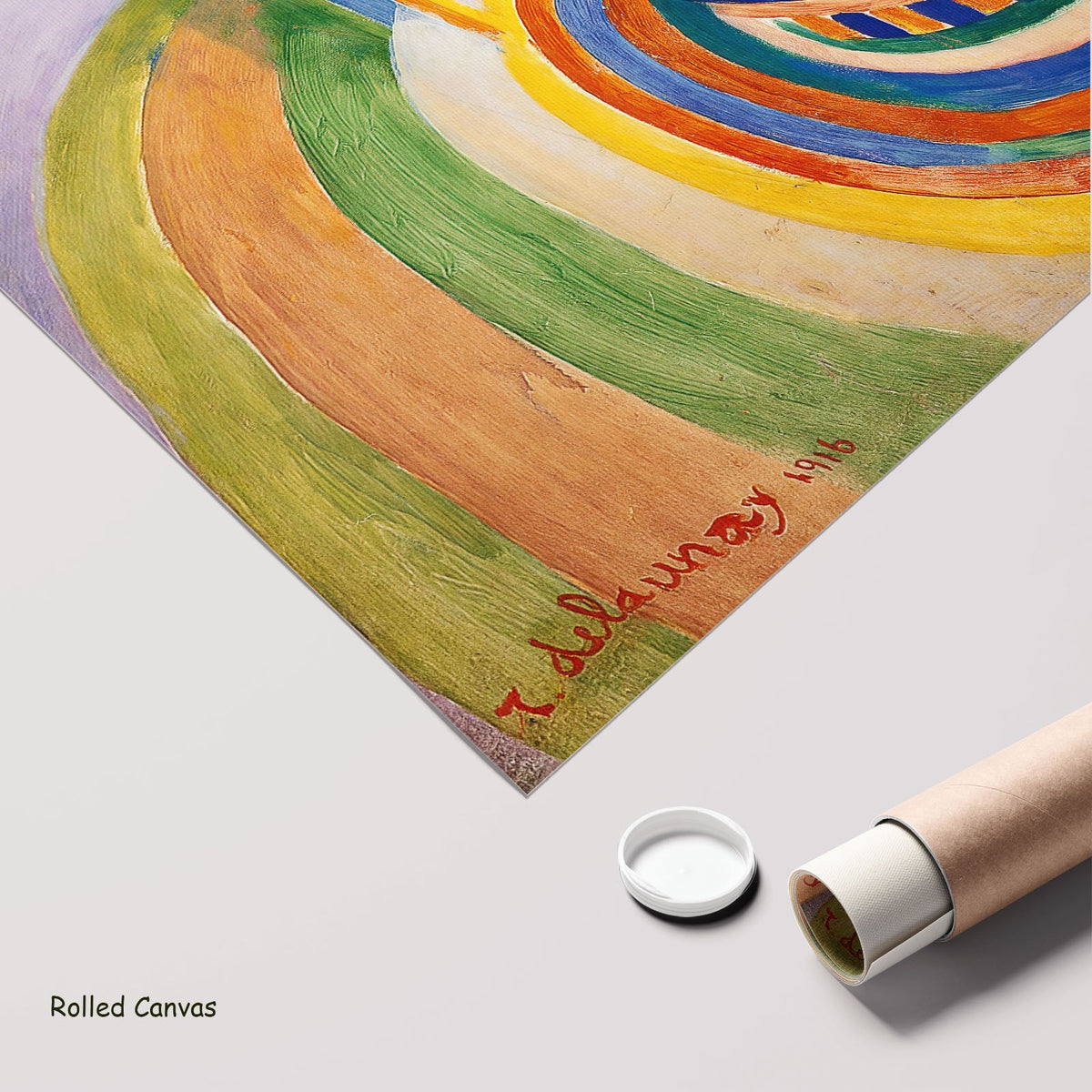 Portuguese Woman by Robert Delaunay as a large rolled yellow and blue Cubist canvas print