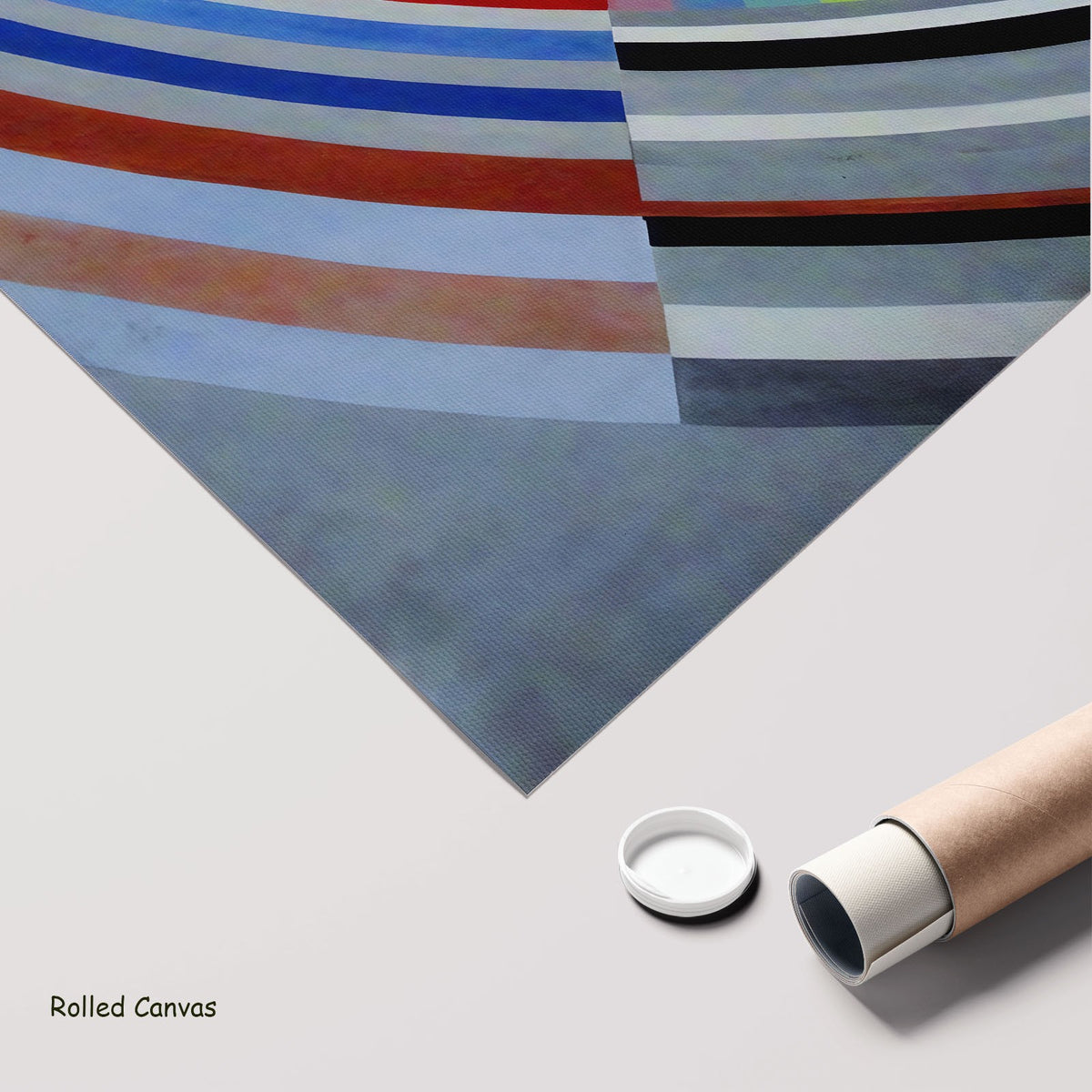 Rythme n°1, décoration pour le Salon by Robert Delaunay as a large rolled red and blue Colourful Abstract canvas print