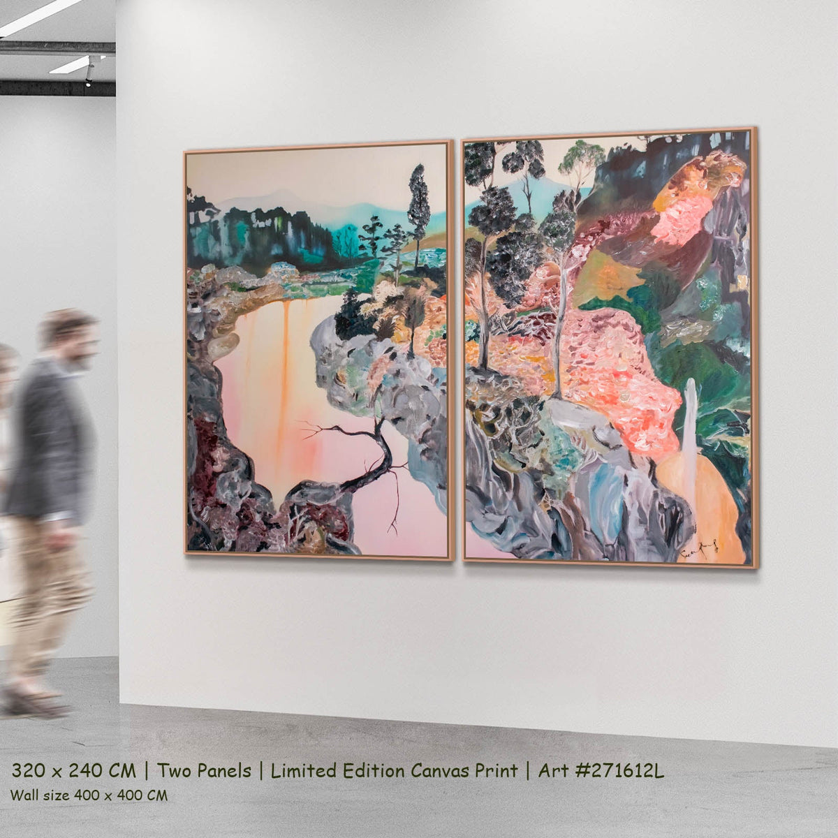 Summer Jiang — Beauty Abstract two-panel canvas wall art set, 320 × 240 cm