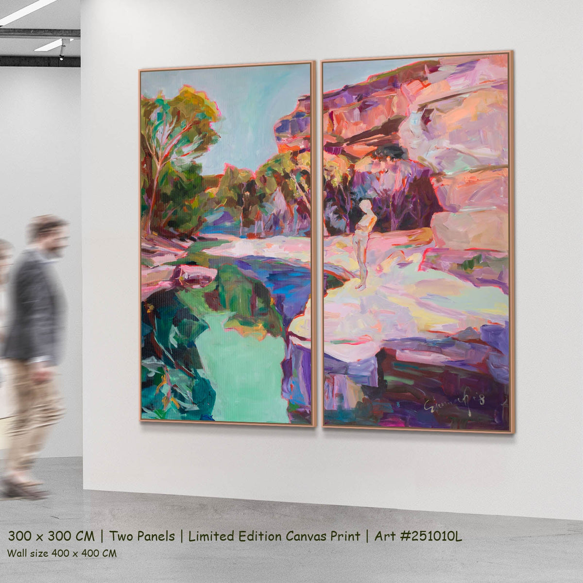Summer Jiang — Contemplating Abstract two-panel canvas wall art set, 300 × 300 cm
