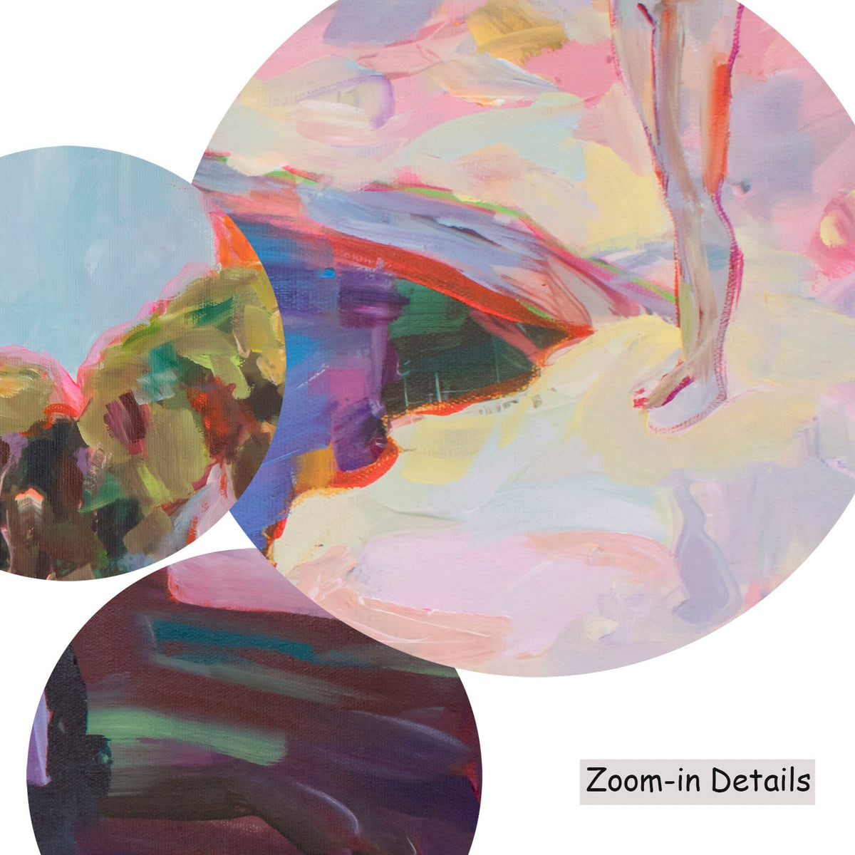 Summer Jiang — Contemplating canvas — close-up of brushwork texture and surface