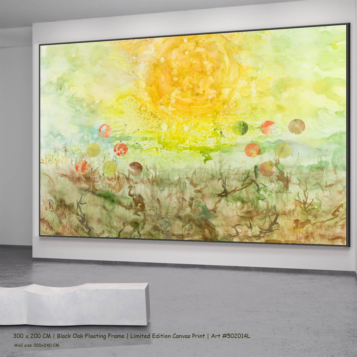 Summer Jiang — Cycle Without Resistance Contemporary canvas wall art in a black oak floating frame, 300 × 200 cm