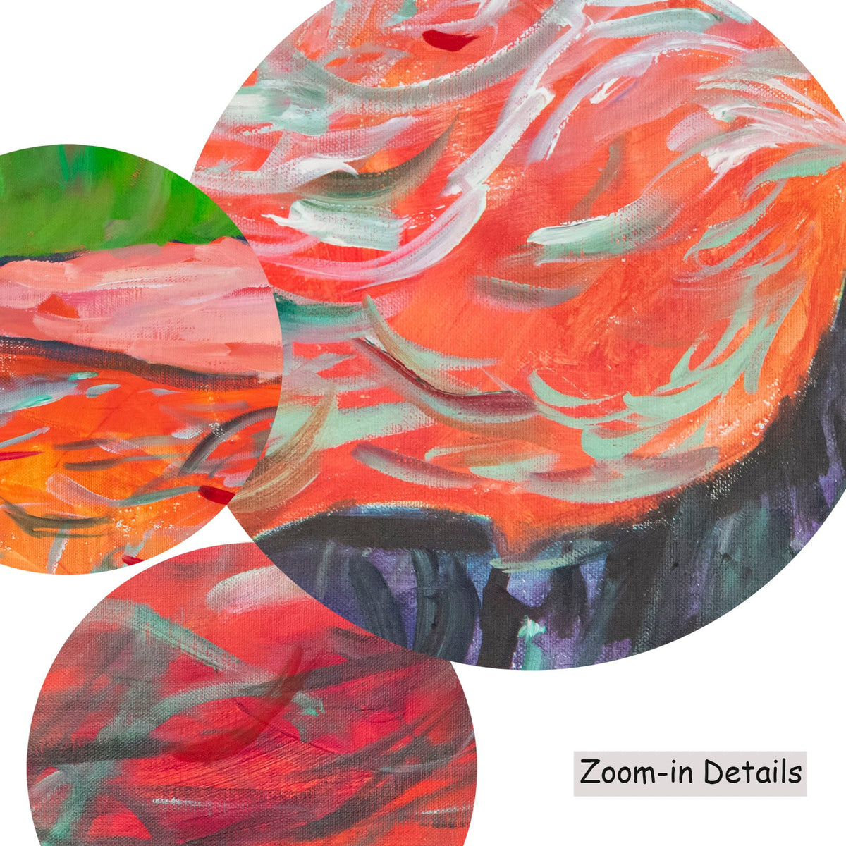 Summer Jiang — Drowning Dishonesty canvas — close-up of brushwork texture and surface