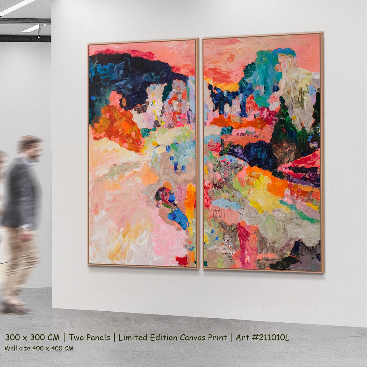 Summer Jiang — Far from Home Abstract two-panel canvas wall art set, 300 × 300 cm