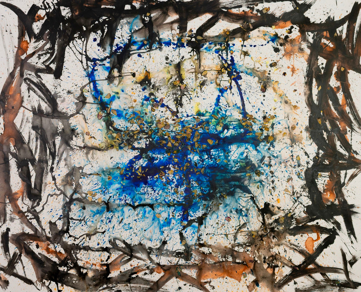 In Tragedy Life Is Beautiful — white black blue Large Scale Contemporary Landscape canvas wall art by Summer Jiang