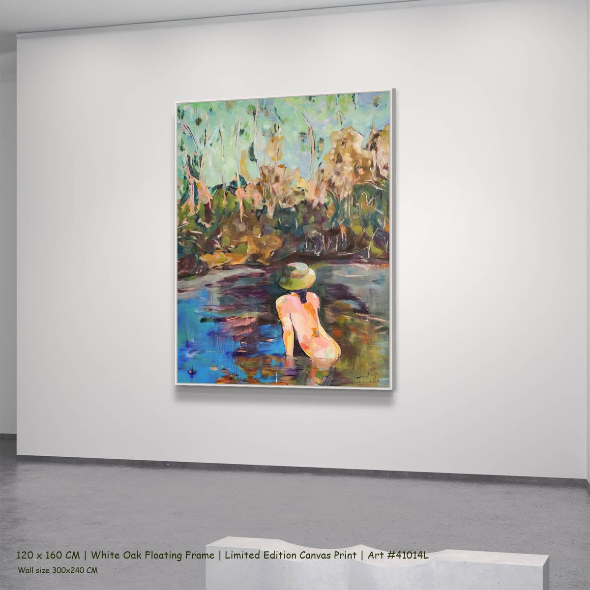 Summer Jiang — Missed Abstract canvas wall art in a white oak floating frame, 120 × 160 cm