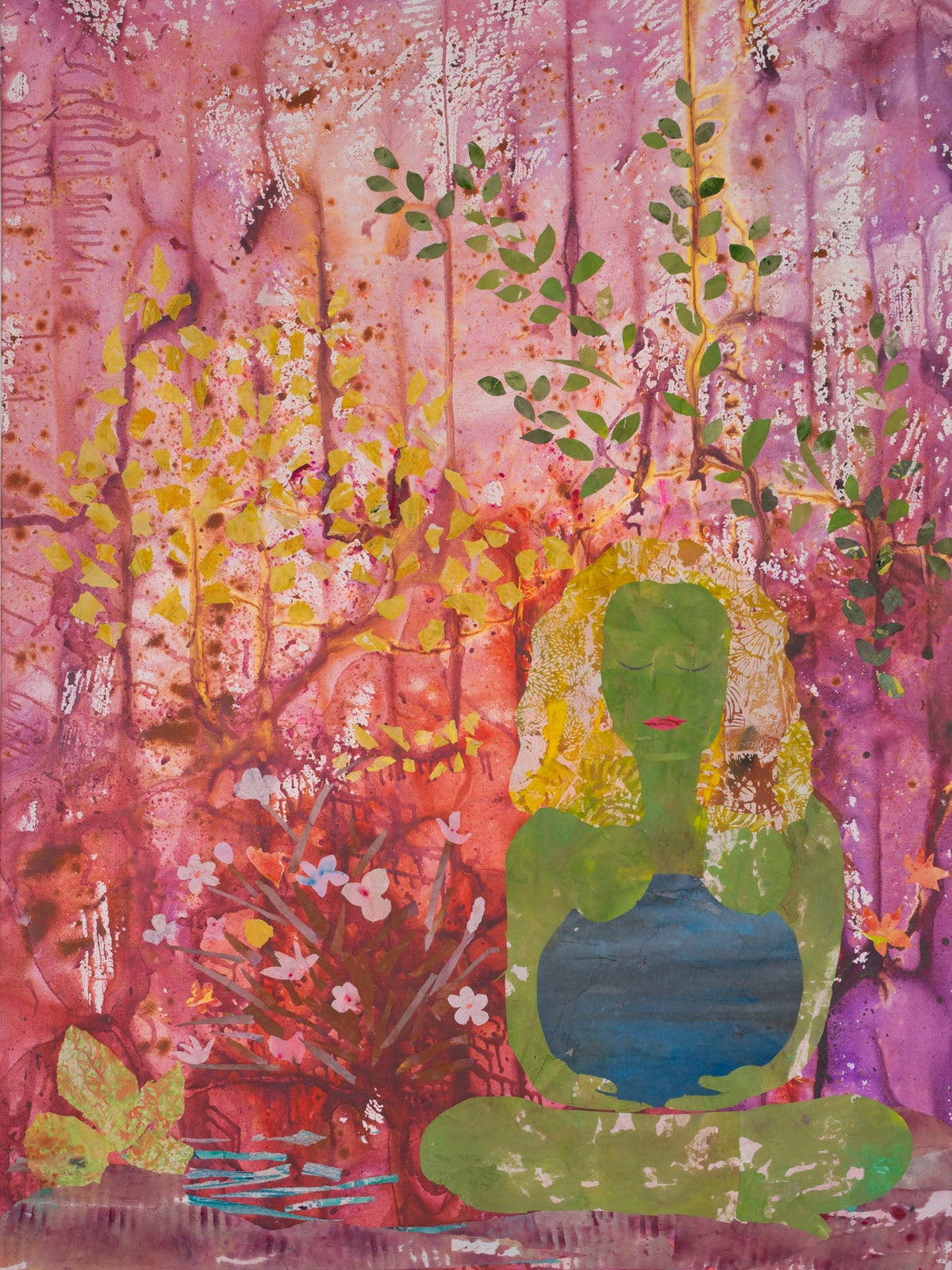 Mother Earth — purple and green Large Scale Abstract canvas wall art by Summer Jiang