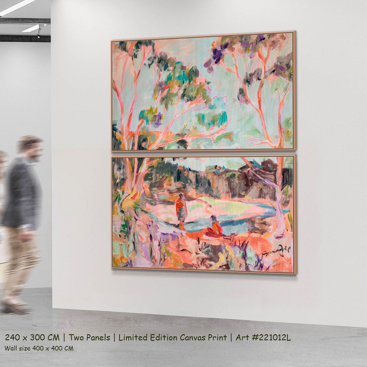 Summer Jiang — No Words Modern two-panel canvas wall art set, 240 × 300 cm