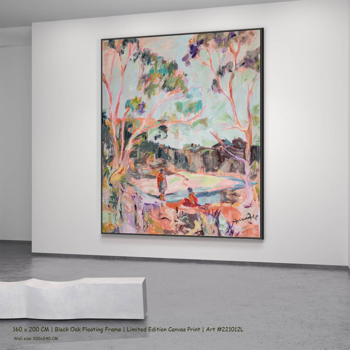 Summer Jiang — No Words Modern canvas wall art in a black oak floating frame, 160 × 200 cm