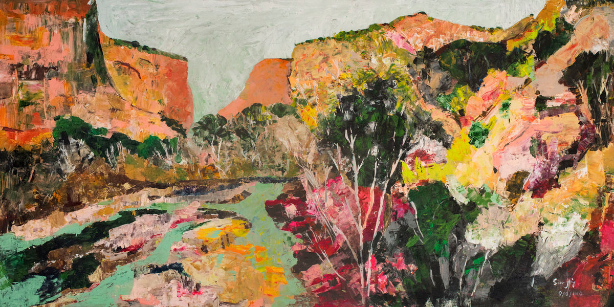 Path of Water — Extra Large Abstract Landscape canvas wall art by Summer Jiang