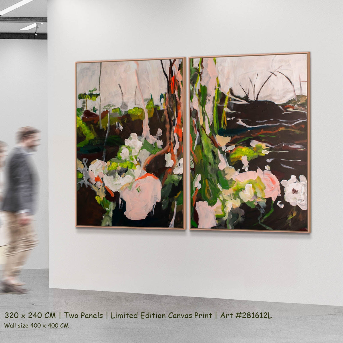 Summer Jiang — Rooted Presence Abstract two-panel canvas wall art set, 320 × 240 cm