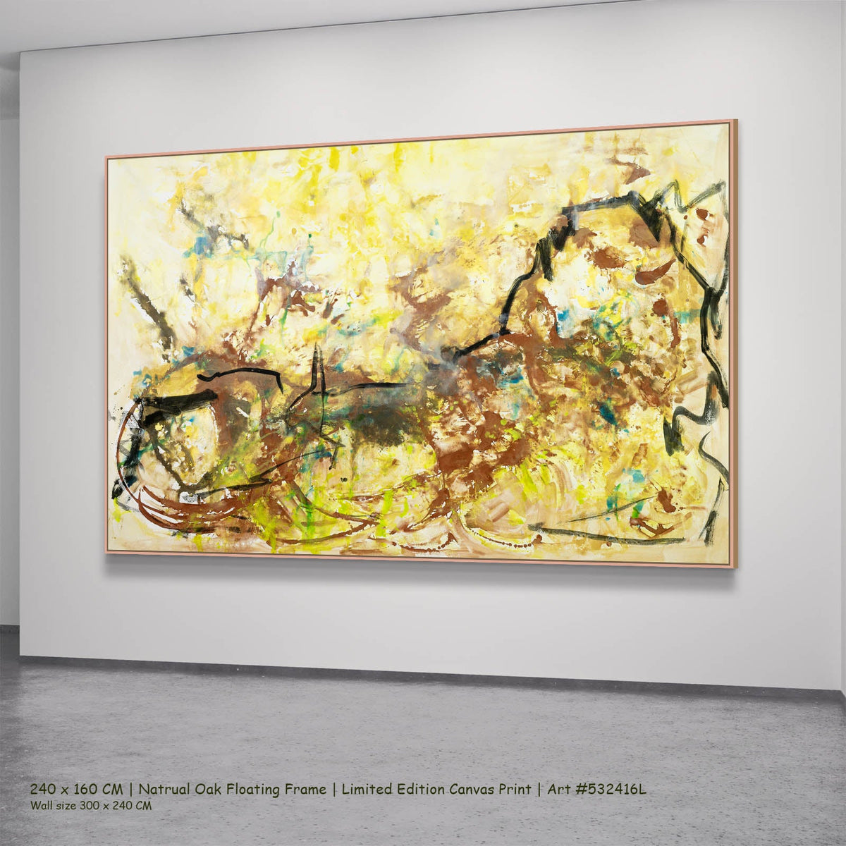 Summer Jiang — The Climb Modern canvas wall art in a natural oak floating frame, 240 × 160 cm