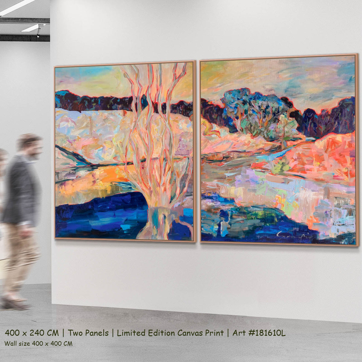 Summer Jiang — The Pause Large Modern two-panel canvas wall art set