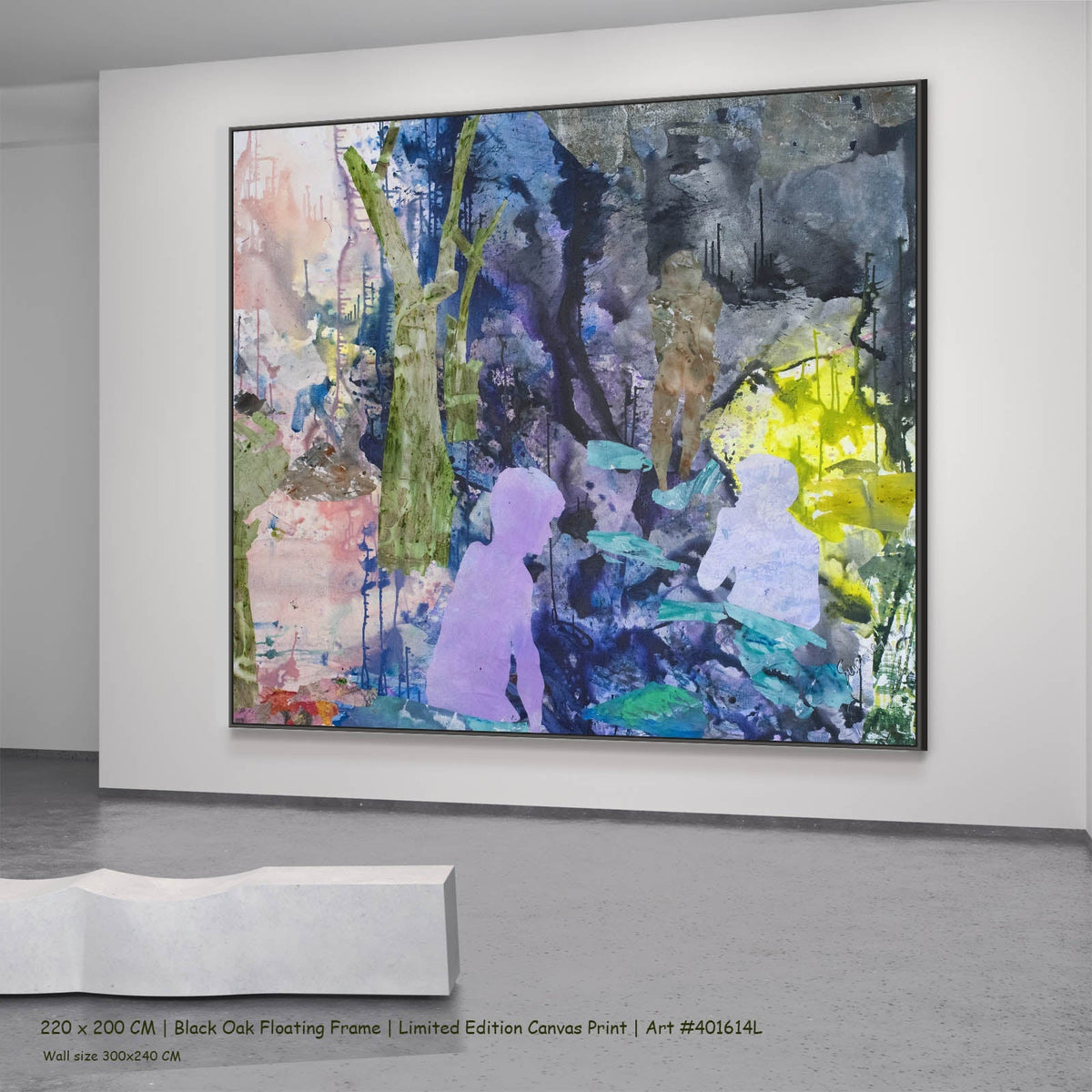 Summer Jiang — The Search Contemporary canvas wall art in a black oak floating frame, 220 × 200 cm