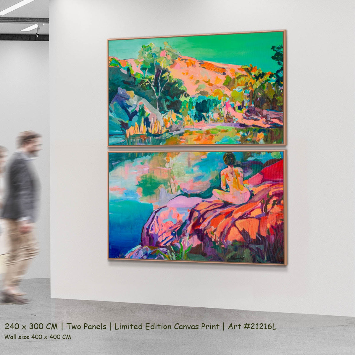 Summer Jiang — Undecorated Abstract two-panel canvas wall art set, 240 × 300 cm
