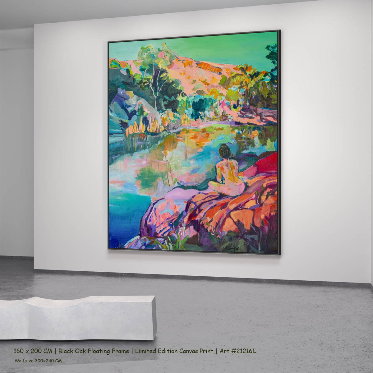 Summer Jiang — Undecorated Abstract canvas wall art in a black oak floating frame, 160 × 200 cm