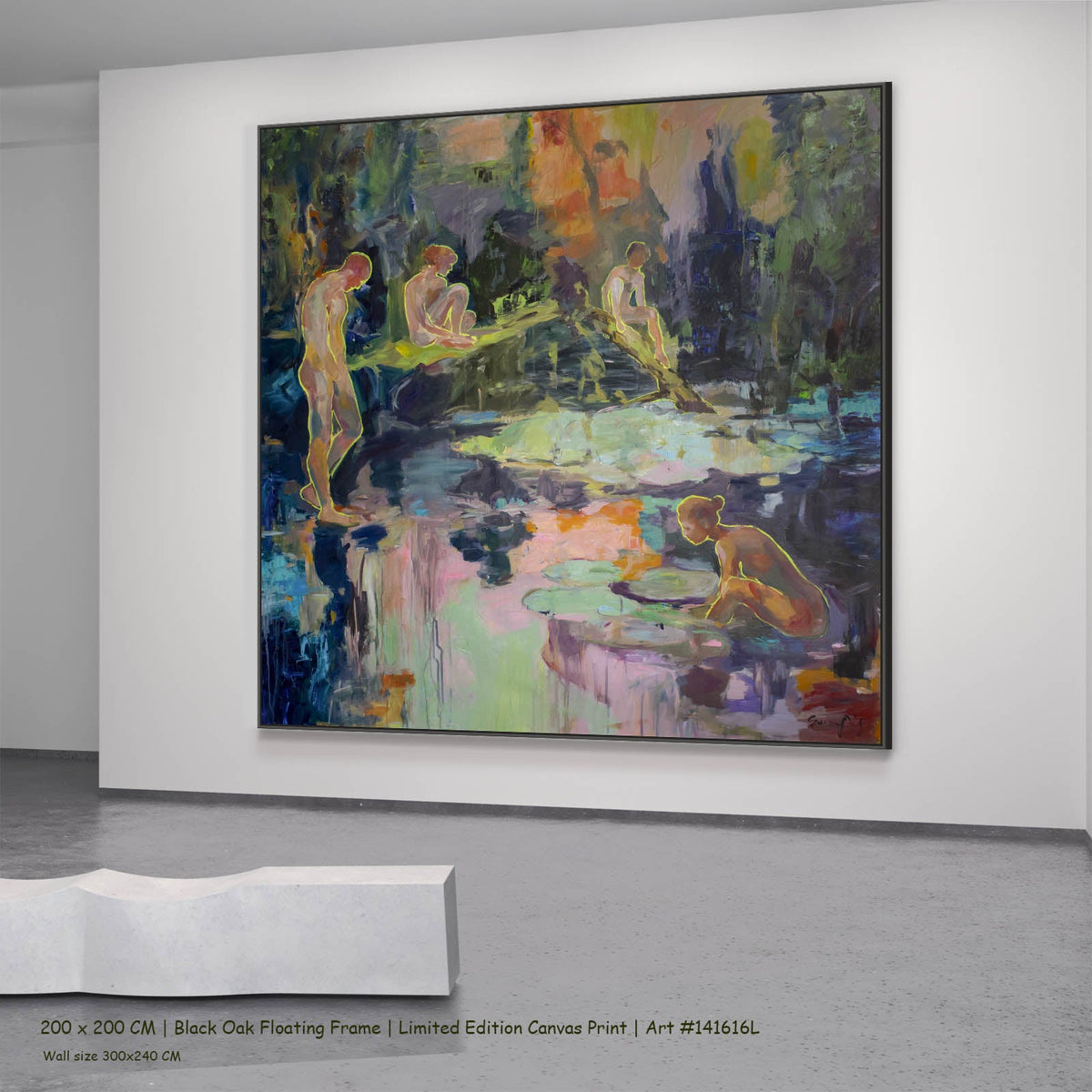 Summer Jiang — We Exist Modern canvas wall art in a black oak floating frame, 200 × 200 cm
