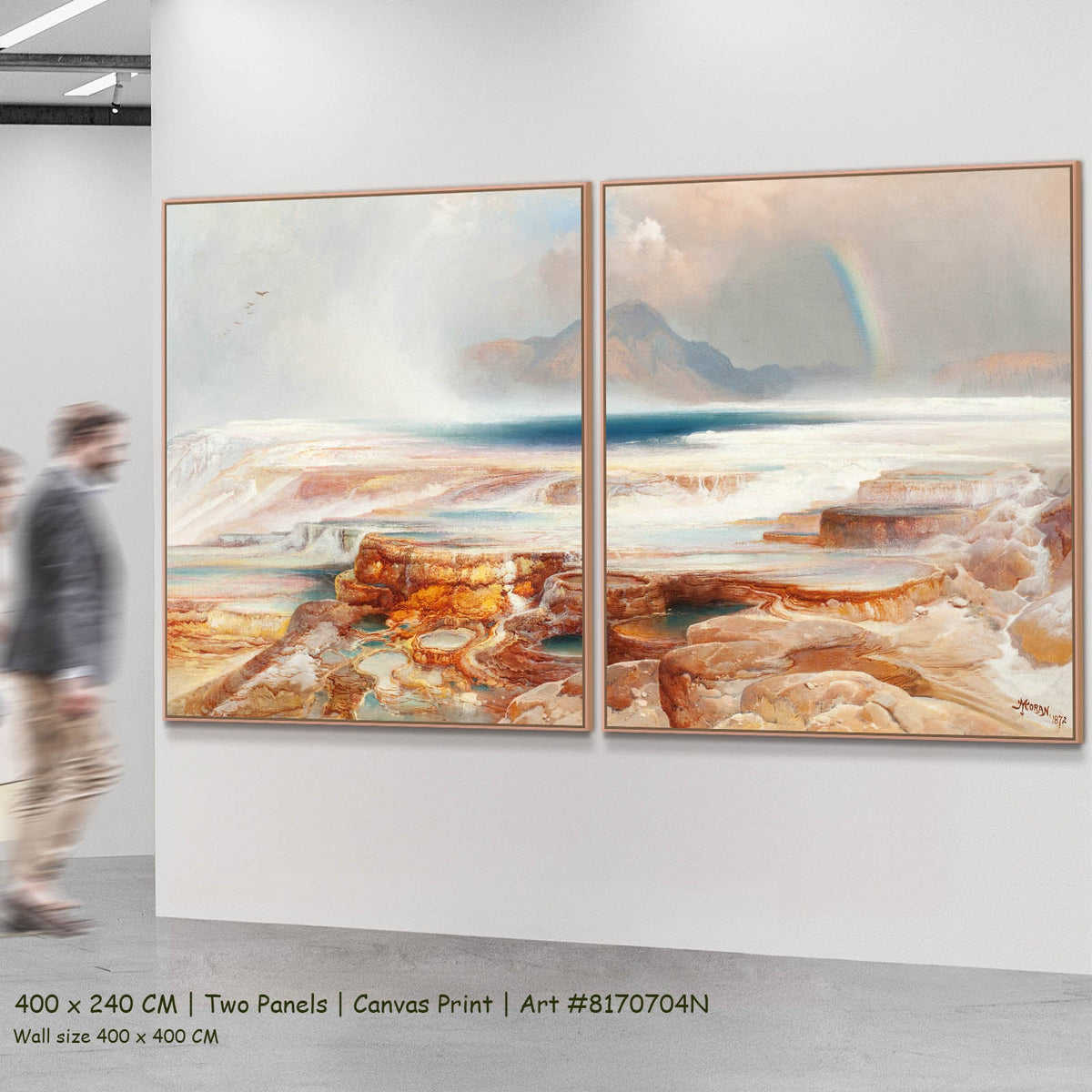 Thomas Moran — Hot Springs of the Yellowstone Landscape two-panel canvas wall art set