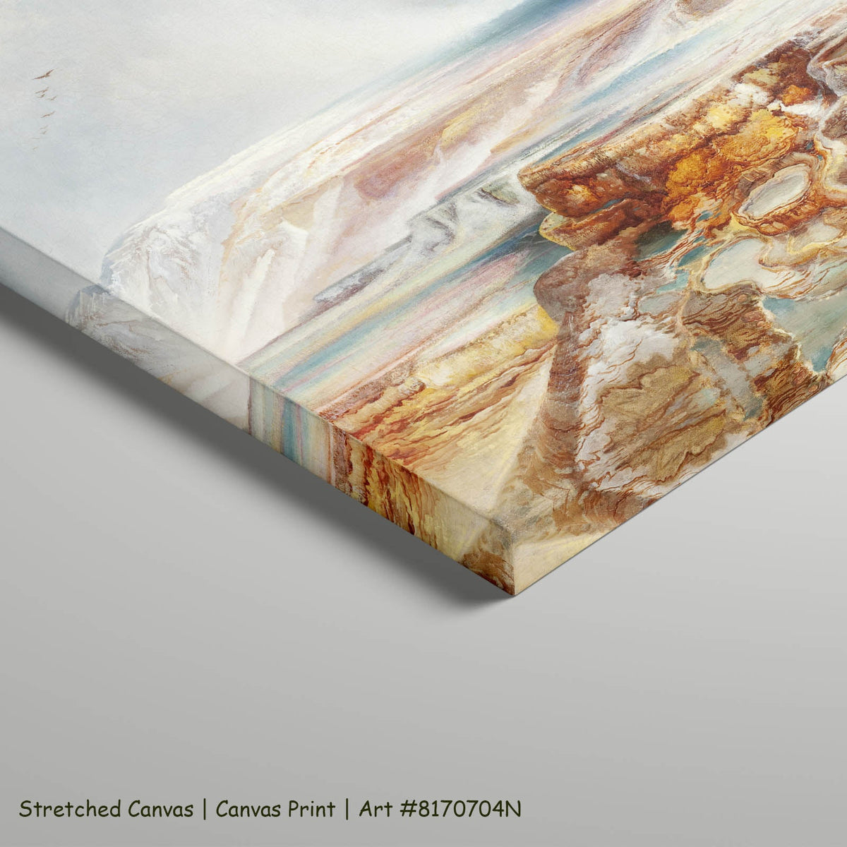 Thomas Moran — Hot Springs of the Yellowstone Landscape art on stretched canvas