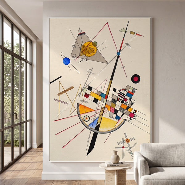 Wassily Kandinsky | Tall White Geometric Abstract Canvas Art | Delicate Tension