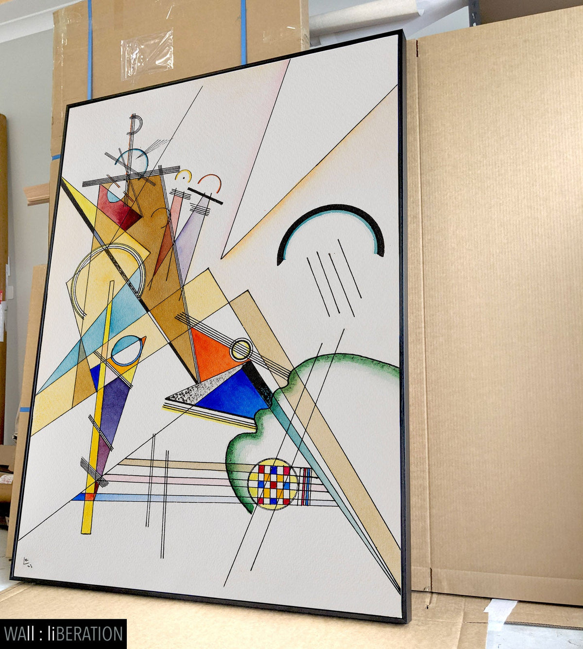 Wassily Kandinsky — Gewebe canvas — close-up detail of the framed canvas print