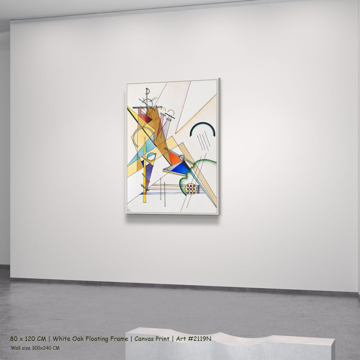Wassily Kandinsky, Gewebe — 80x120 white oak floating frame 1