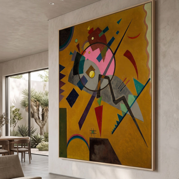 Wassily Kandinsky | Oversized Gold Grey Colourful Abstract Canvas Print | Orange