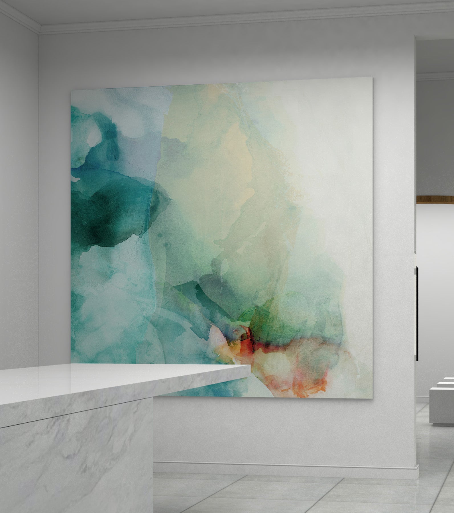 Mystic blue | Ice cap watercolor painting #1003-188