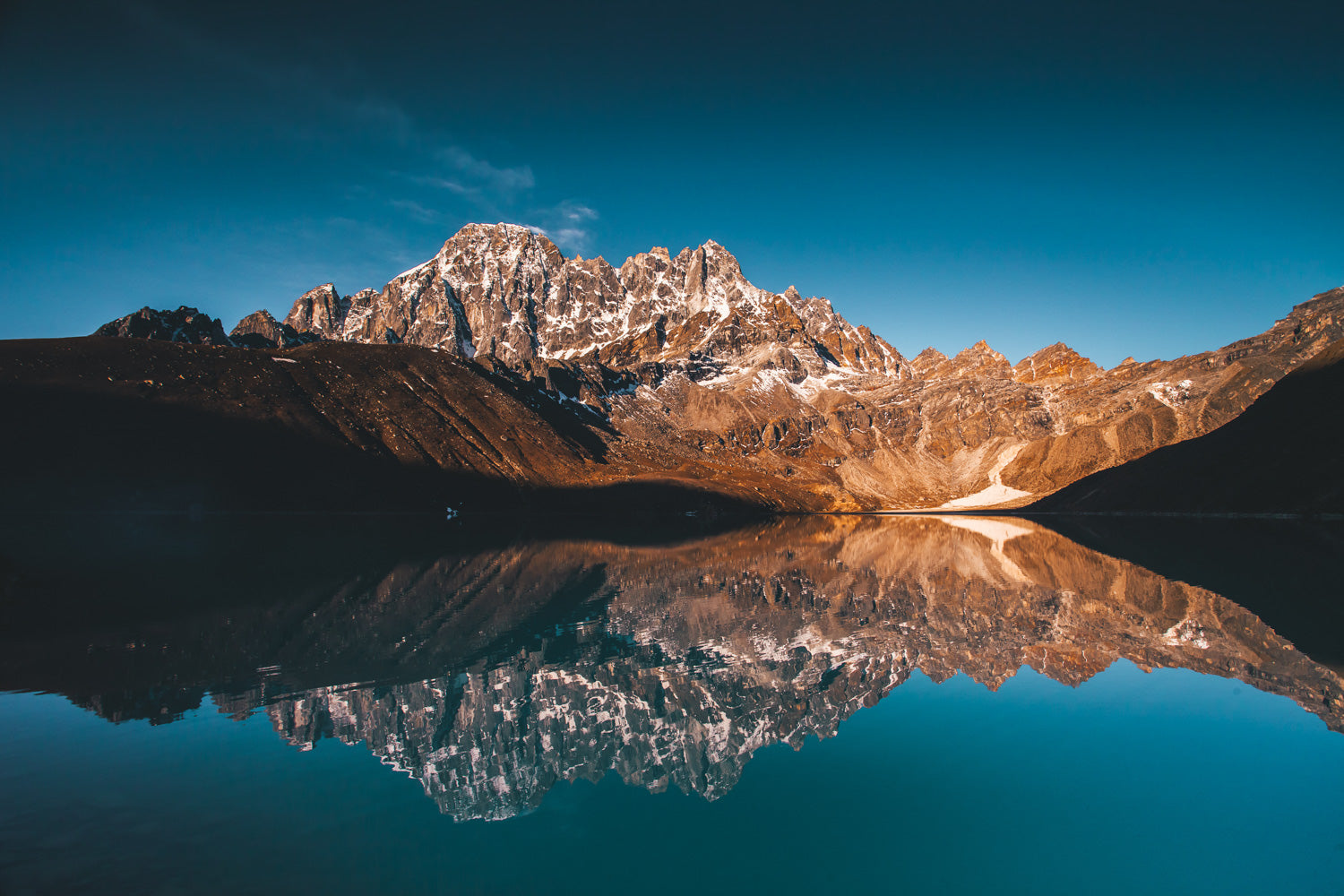 Oversized landscape mountain reflection- linen canvas print | large floating framed | #696 - Wall Liberation