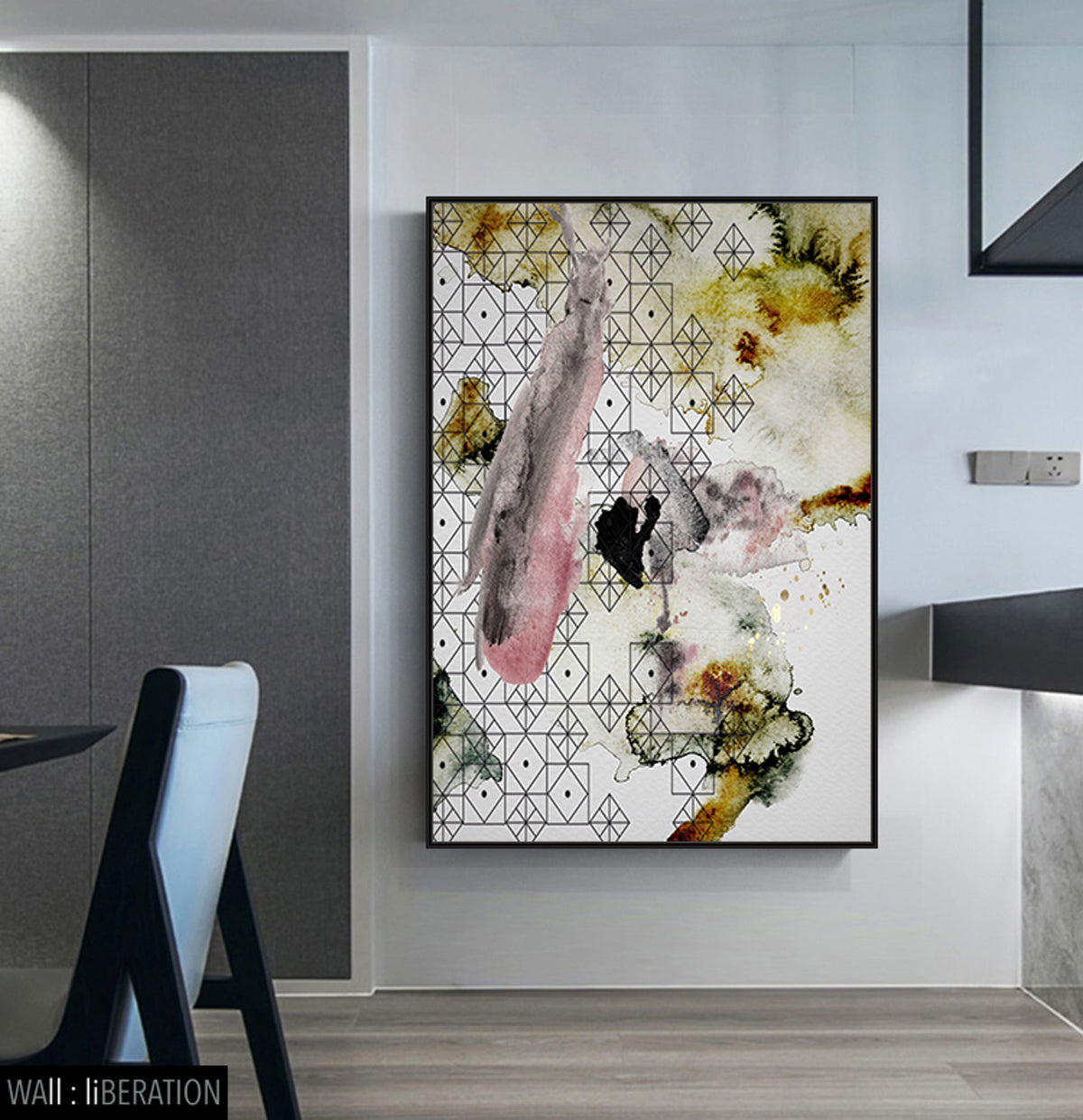 Large Pink Brown Abstract Canvas Wall Art | The Magical Garden 1