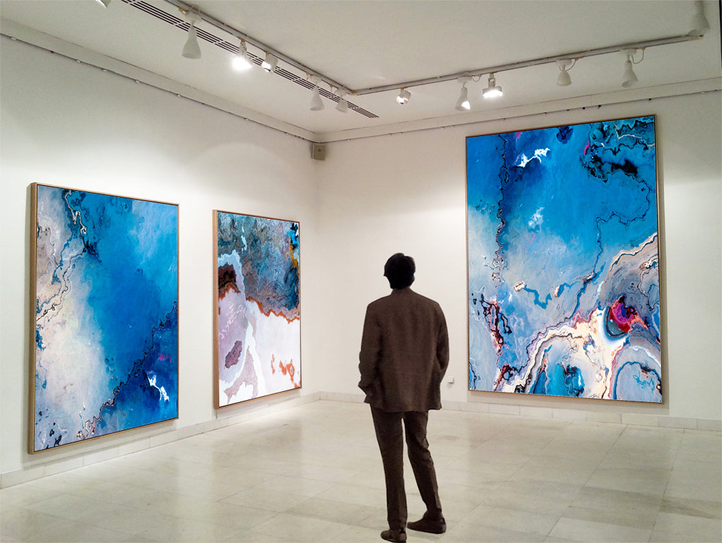 Abstract sea boundlessness landscape- Oversize canvas art with floating box frame - Wall Liberation