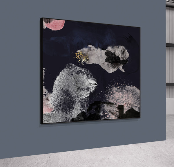 Large Black & White Abstract Canvas Wall Art | The Myth