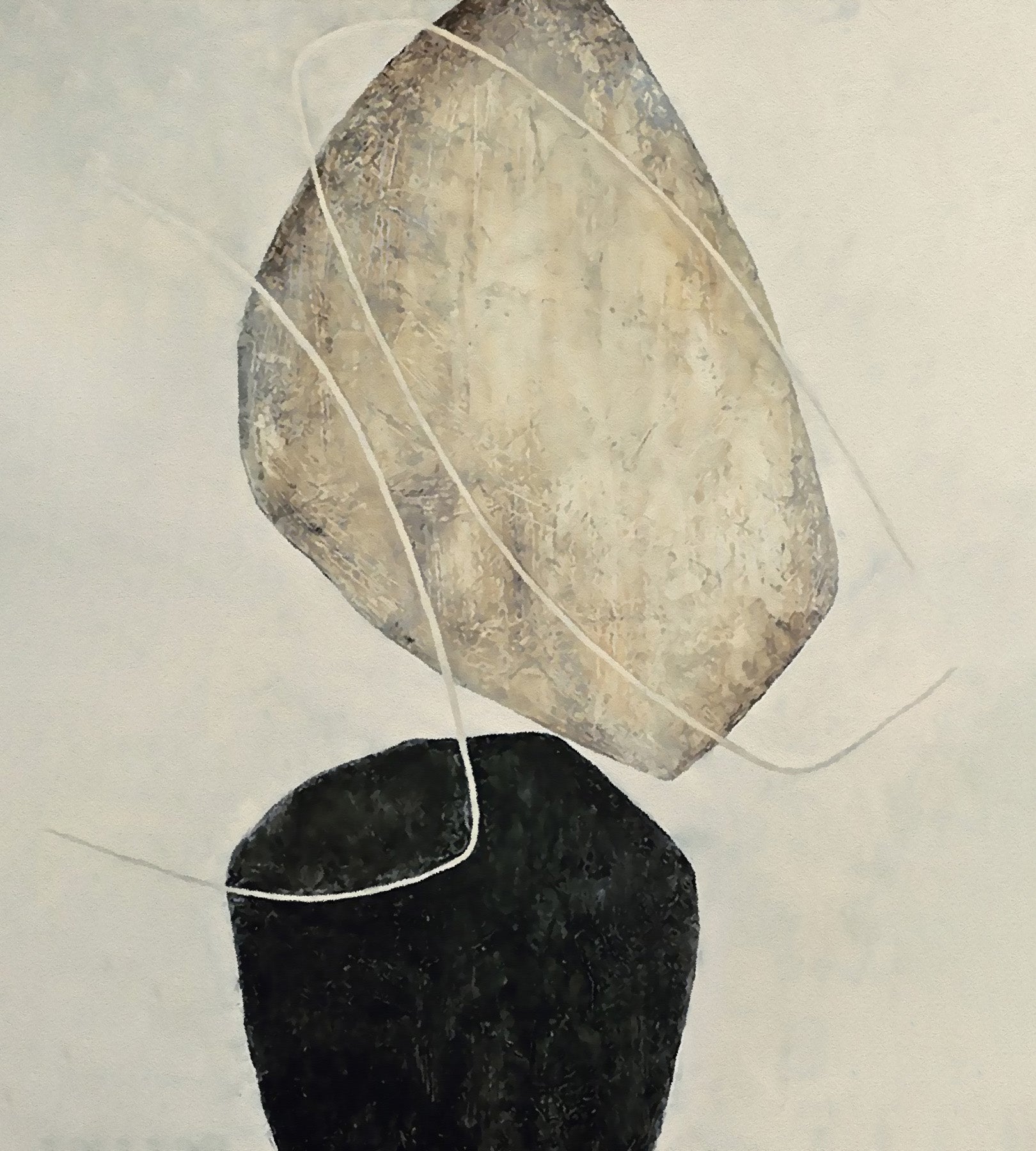 Abstract shape | black white abstract | Oversize large canvas art with floating box frame | #1931 - Wall Liberation