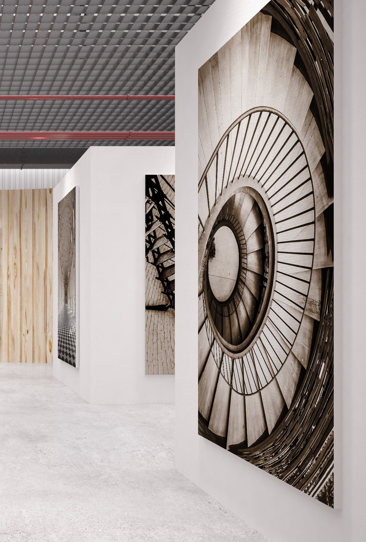 Spiral stairs architecture, Monochrome | Black-and-white building | Symmetry #422