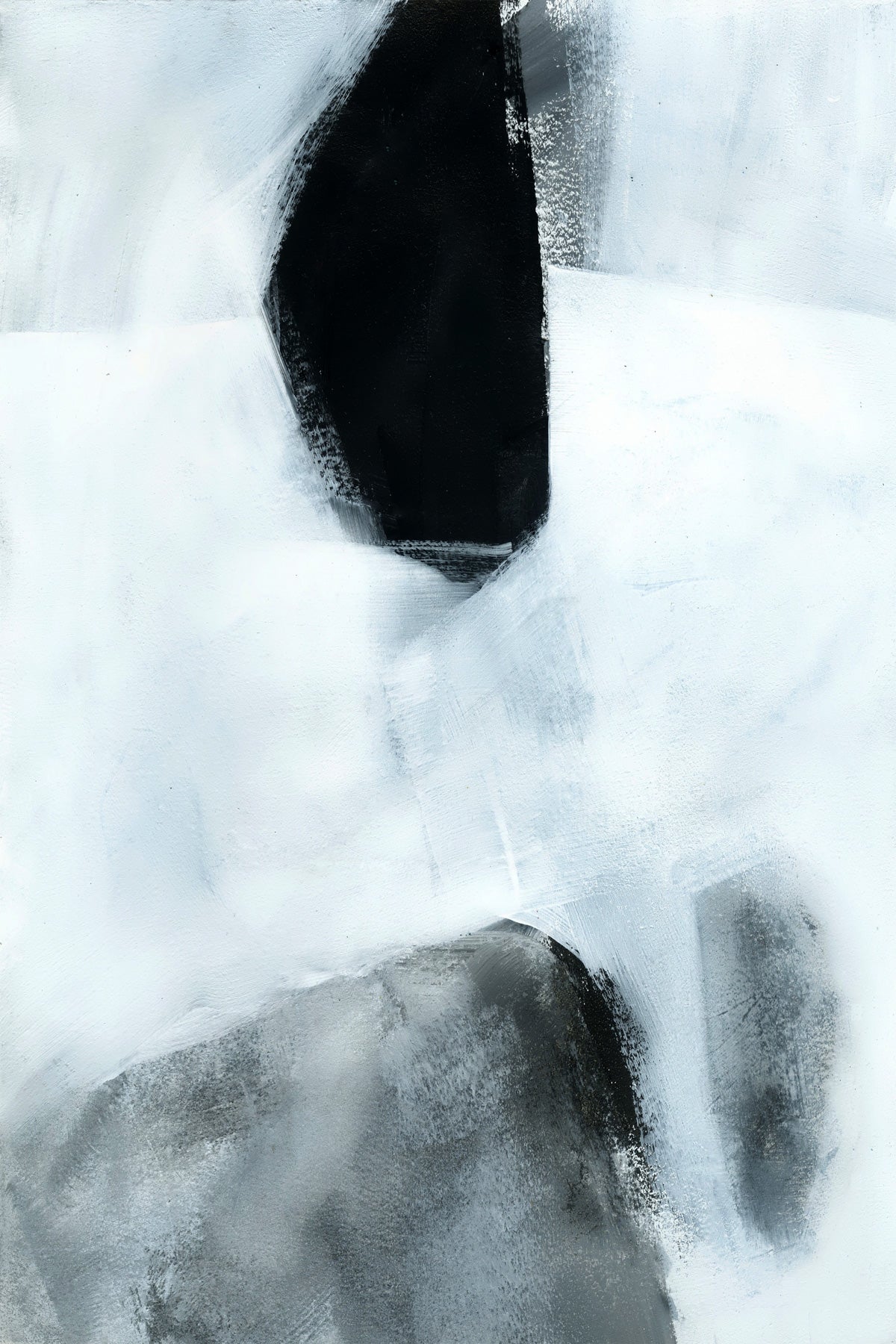 Contemporary abstract art in set | Black White Geometric | Mix media #650